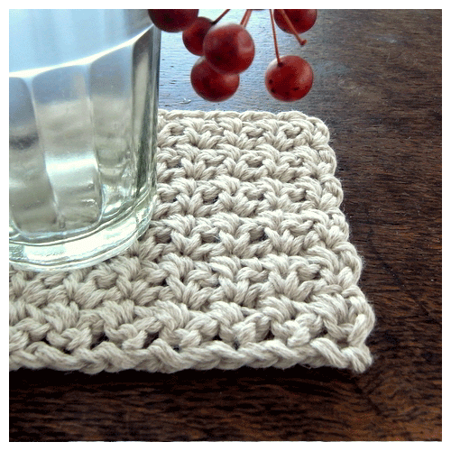 コースター（くさり編みとこま編み）