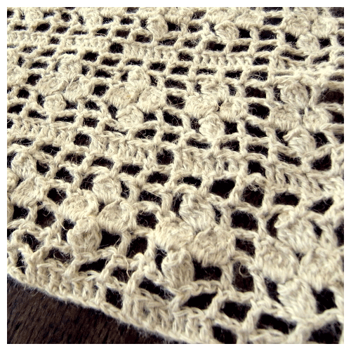 ストール（パプコーン編みで編む模様編み）