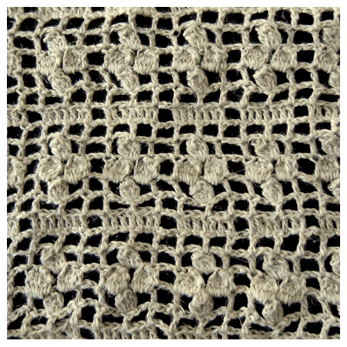 ストール（パプコーン編みで編む模様編み）