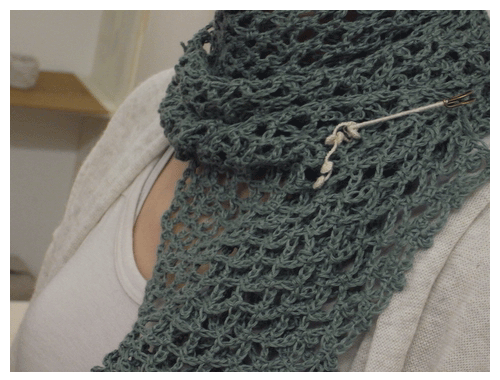 ストール（ネット編み）の無料編み図