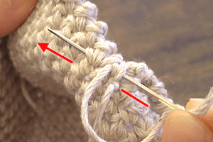 こま編みのバッグ：STEP 104/107