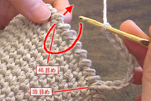 こま編みのバッグ：STEP 106/107