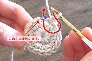 こま編みのバッグ：STEP 35/107