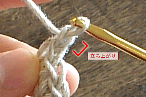 こま編みのコースター：STEP 12/36