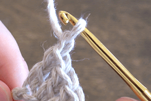 長編みのコースター：STEP 16/46