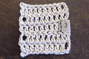 長編みのコースター：STEP 46/46