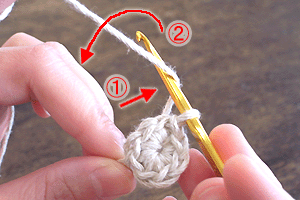 こま編みのバッグ：STEP 15/107