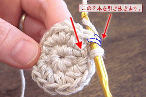 こま編みのかご：STEP 35/63